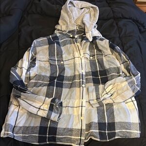 Plaid Hooded shirt/flannel American Eagle